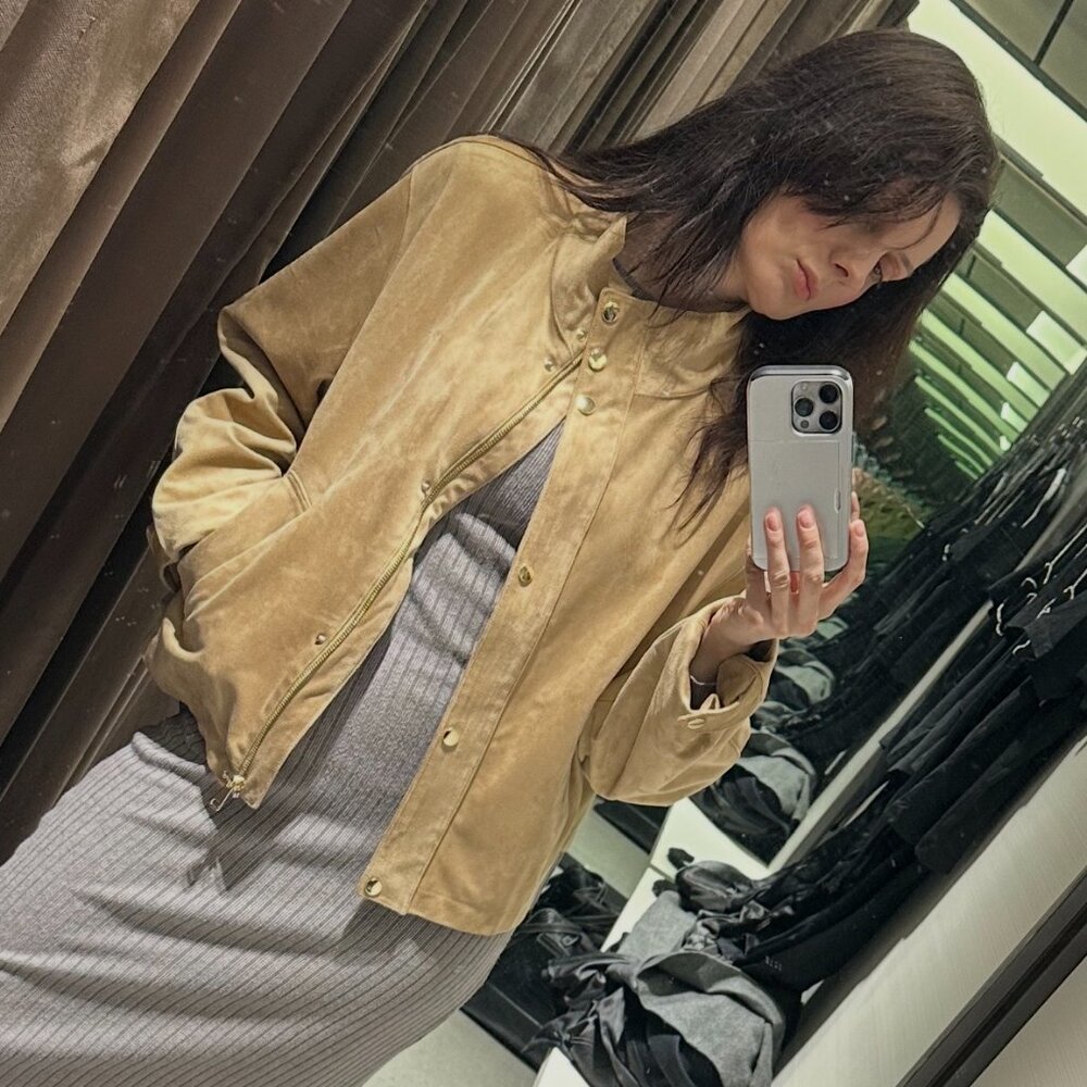 Zara faux suede jacket bomber - New without tag - size XL - Picture 2 of 13